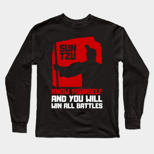 SUN TZU - 'know yourself and you will win all battles' QUOTE Long Sleeve T-Shirt by Rules of the mind